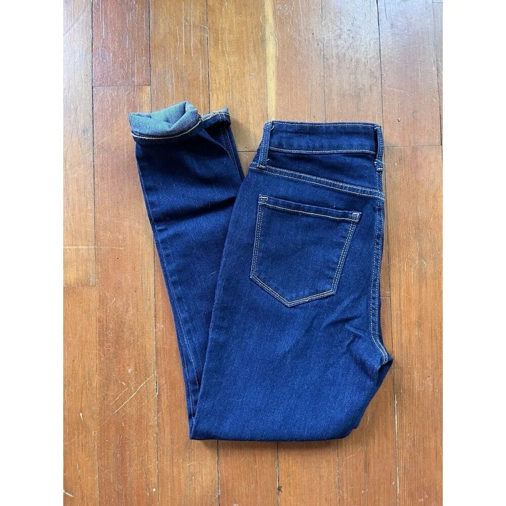 Old Navy Women Jean Pants 2 High Rise Super Skinny Dark Wash Stretch Blue - Picture 5 of 10
